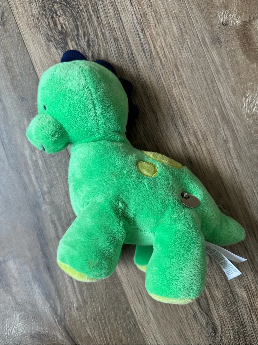 🦖Carter's Bright Green Plush Dinosaur with Yellow Spots - Music Box